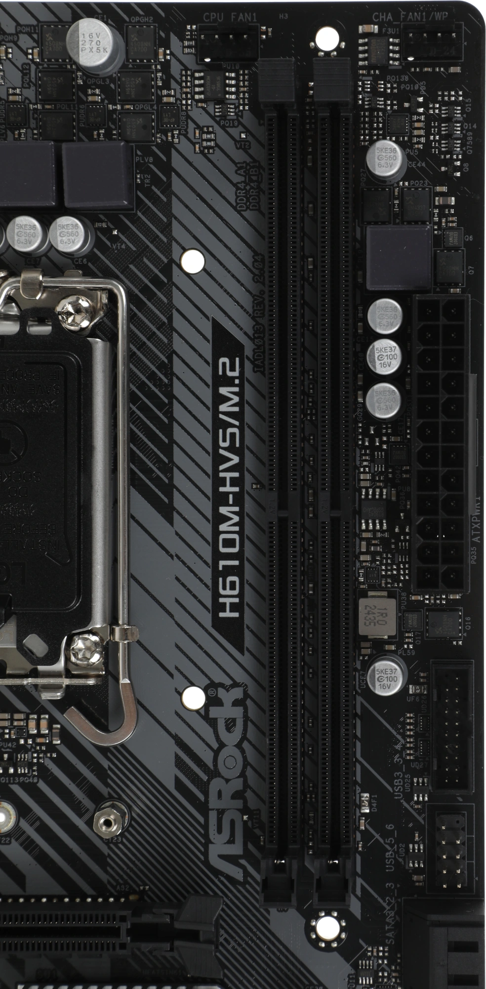 Материнская плата Asrock H610M-HVS/M.2 R2.0 Soc-1700 Intel H610 2xDDR4 mATX AC`97 8ch(7.1) GbLAN+VGA+HDMI