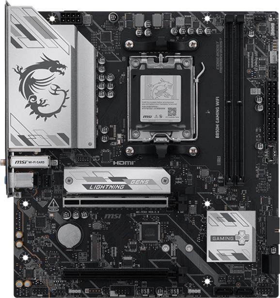 Материнская плата MSI B850M GAMING WIFI Socket AM5 AMD B850 2xDDR5 mATX AC`97 8ch(7.1) 2.5Gg RAID+HDMI+DP