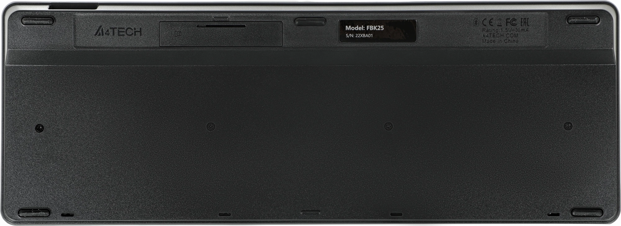 Клавиатура A4Tech FBK25 черный/серый USB беспроводная BT/Radio slim Multimedia (FBK25 BLACK)