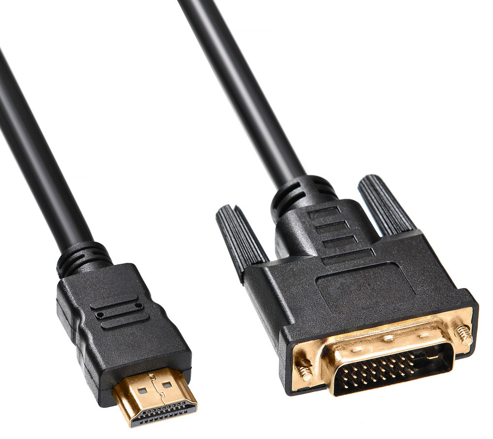 Кабель Buro HDMI (m) DVI-D (m) 3м (HDMI-19M-DVI-D-3M) феррит.кольца