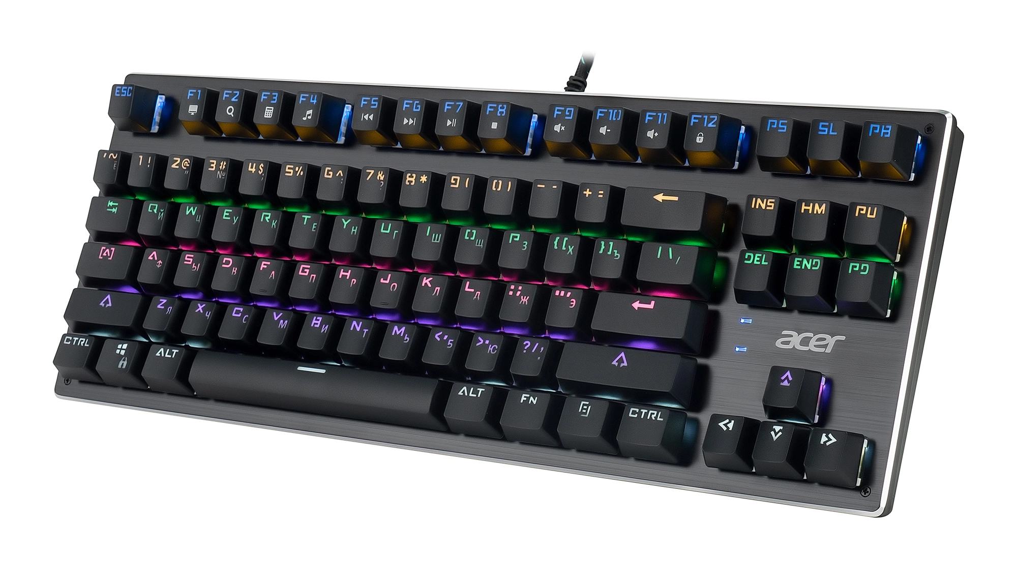 Клавиатура Acer OKW126 механическая черный USB Multimedia for gamer для ноутбука LED (ZL.KBDEE.00G) кабель 1.8м