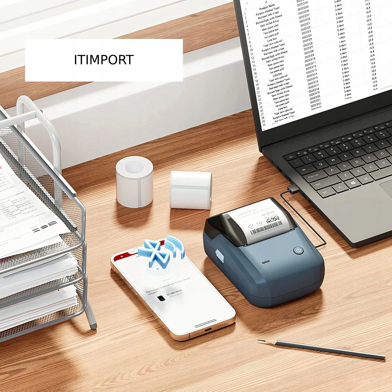 Термопринтер Niimbot B1 (1746799) 203dpi 50мм/с/USB/BT для печ.этик. голубой