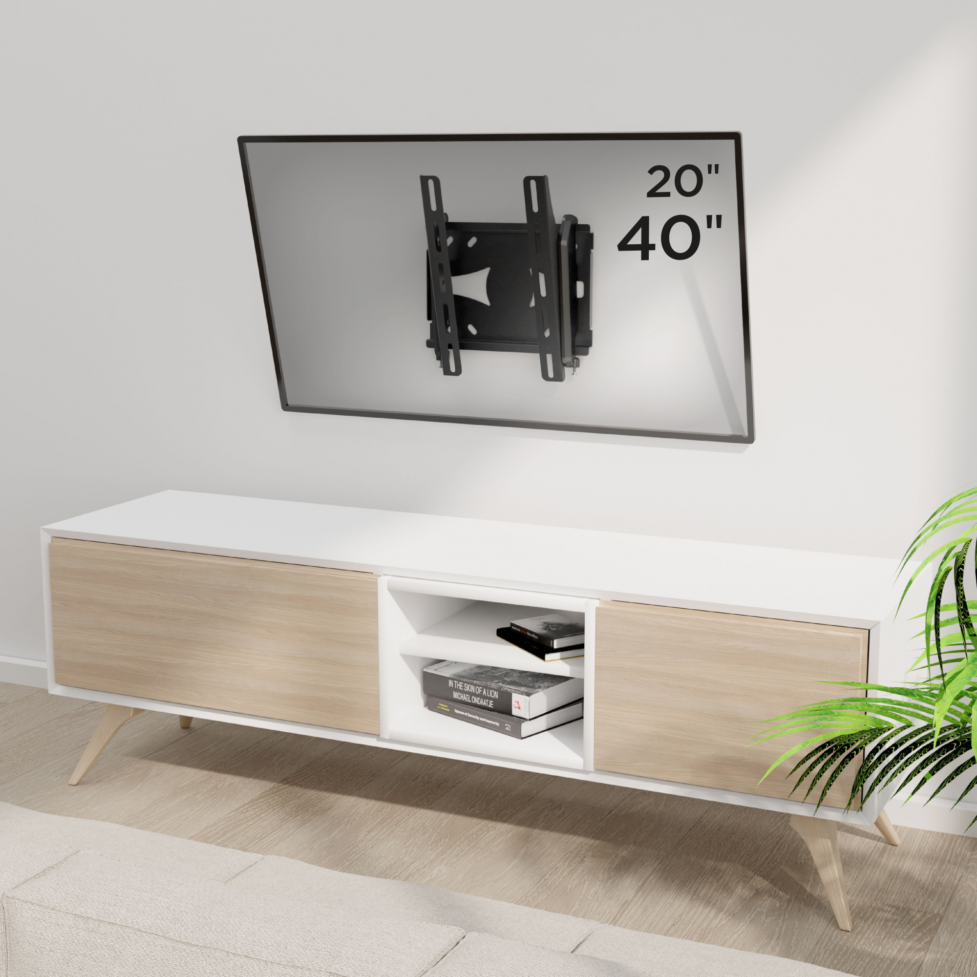 Кронштейн для телевизора Holder LCDS-5010 черный металлик 20"-40" макс.45кг настенный наклон