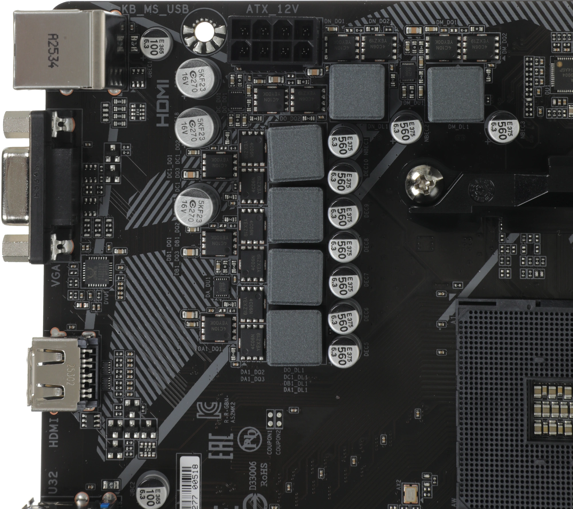 Материнская плата Gigabyte A520M K V2 Soc-AM4 AMD A520 2xDDR4 mATX AC`97 8ch(7.1) GbLAN RAID+VGA+HDMI