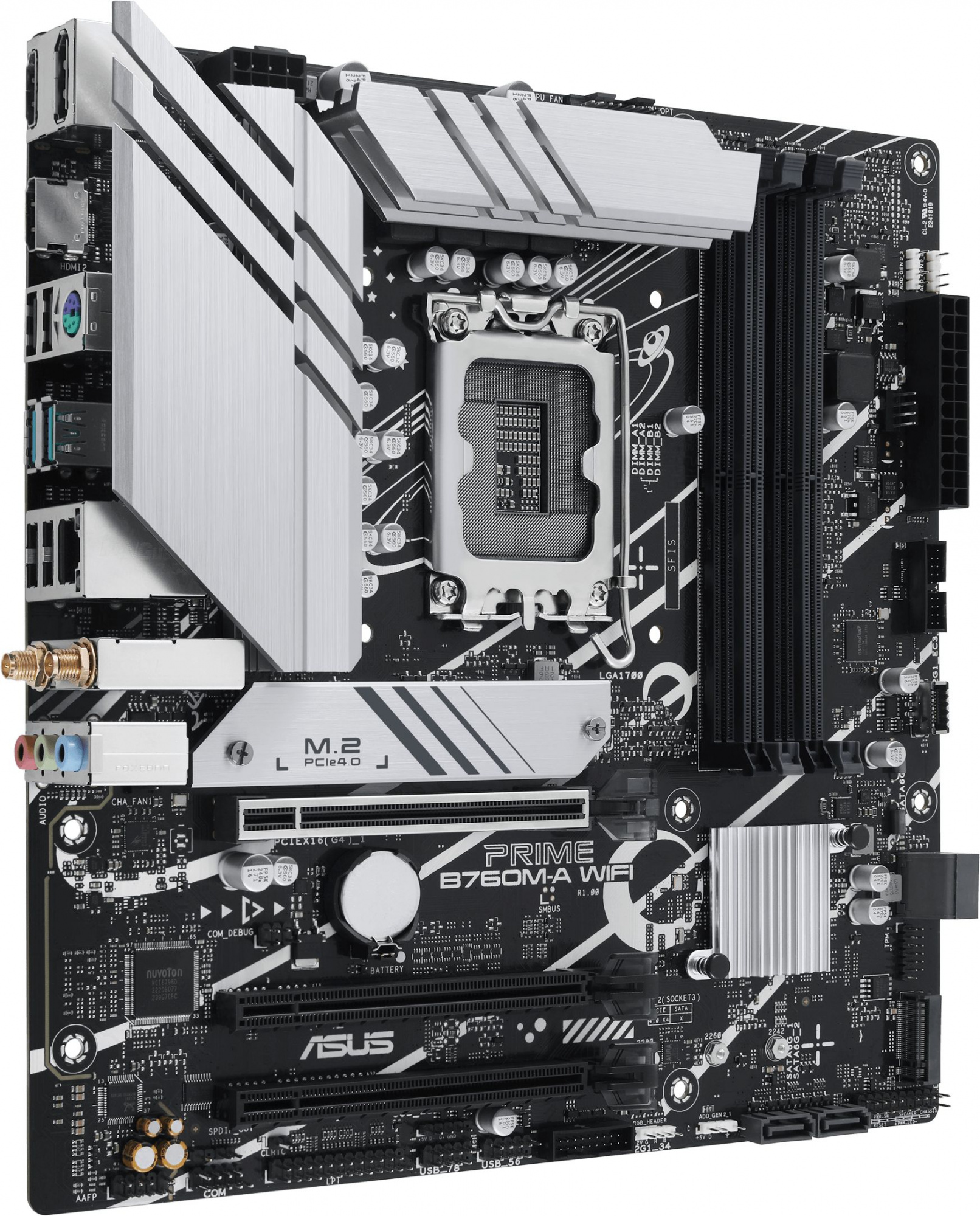 Материнская плата Asus PRIME B760M-A WIFI Soc-1700 Intel B760 4xDDR5 mATX AC`97 8ch(7.1) 2.5Gg RAID+HDMI+DP