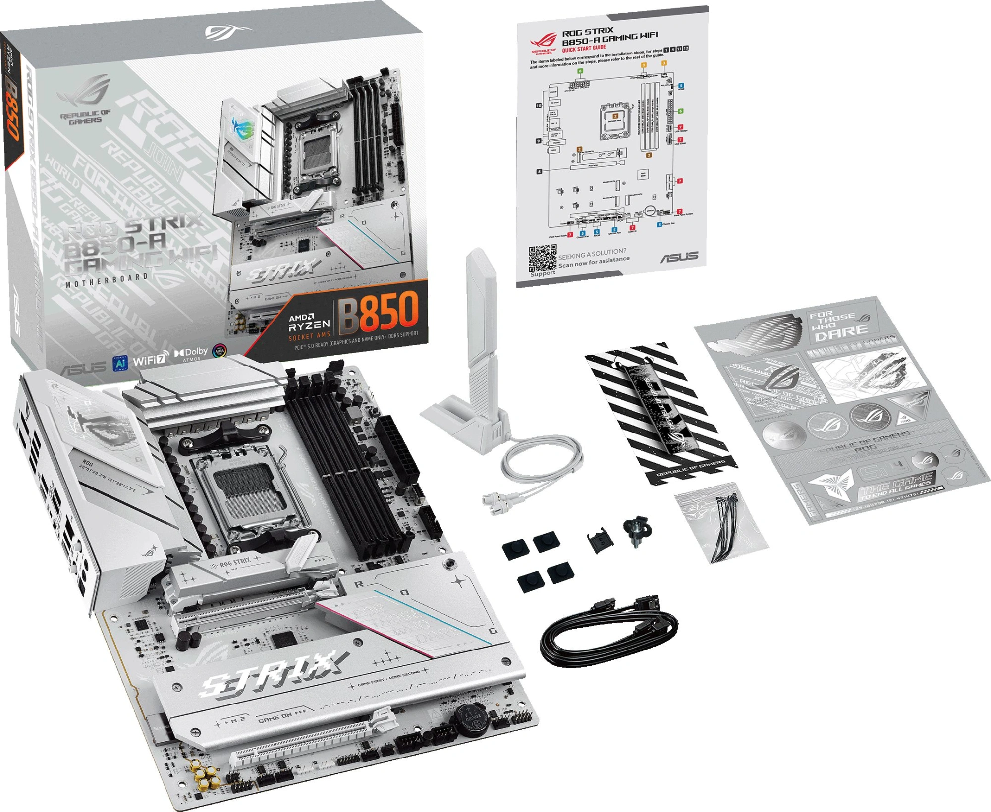 Материнская плата Asus ROG STRIX B850-A GAMING WIFI Socket AM5 AMD B850 4xDDR5 ATX AC`97 8ch(7.1) 2.5Gg RAID+HDMI+DP