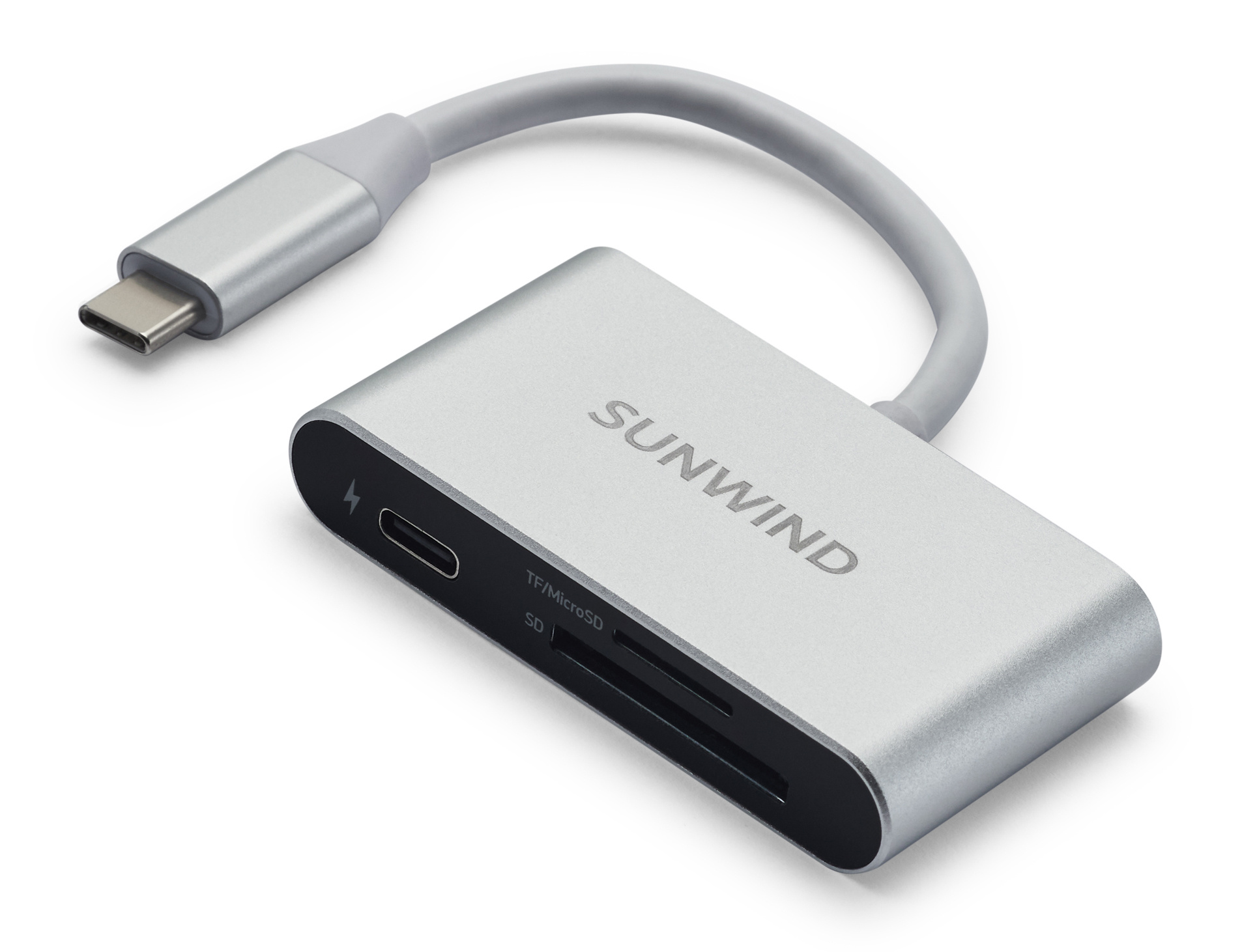 Устройство чтения карт памяти USB Type-C SunWind SW-CR051-S серебристый
