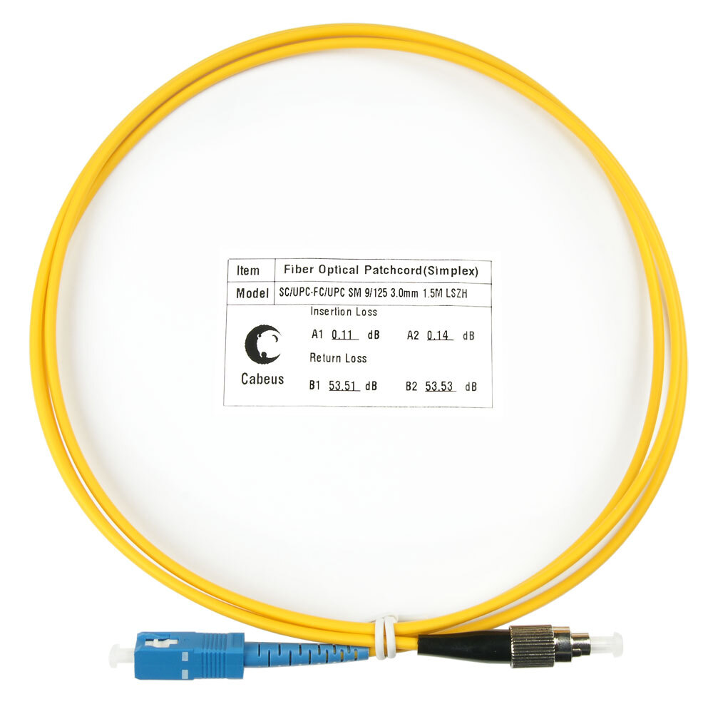 Cabeus FOP(s)-9-SC-FC-1,5m - Шнур оптический simplex SC-FC 9/125 sm 1,5м LSZH