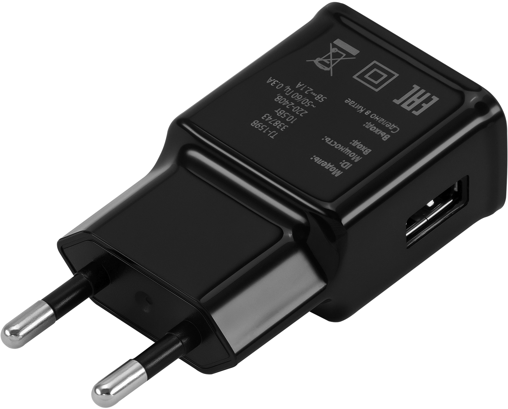 Сетевое зар./устр. Buro TJ-159b 10.5W 2.1A USB-A универсальное черный
