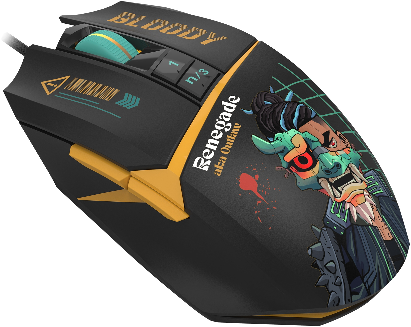 Мышь A4Tech Bloody W63 Max Renegade черный/рисунок оптическая 12000dpi USB (W63 MAX)