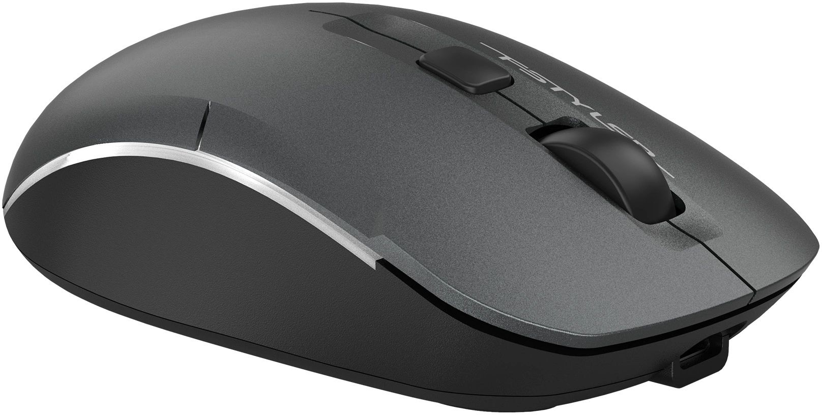 Мышь A4Tech Fstyler FB26CS Air2 серый/черный оптическая 2000dpi silent беспров. BT/Radio USB для ноутбука 4but (FB26CS AIR2 SMOKY GREY)