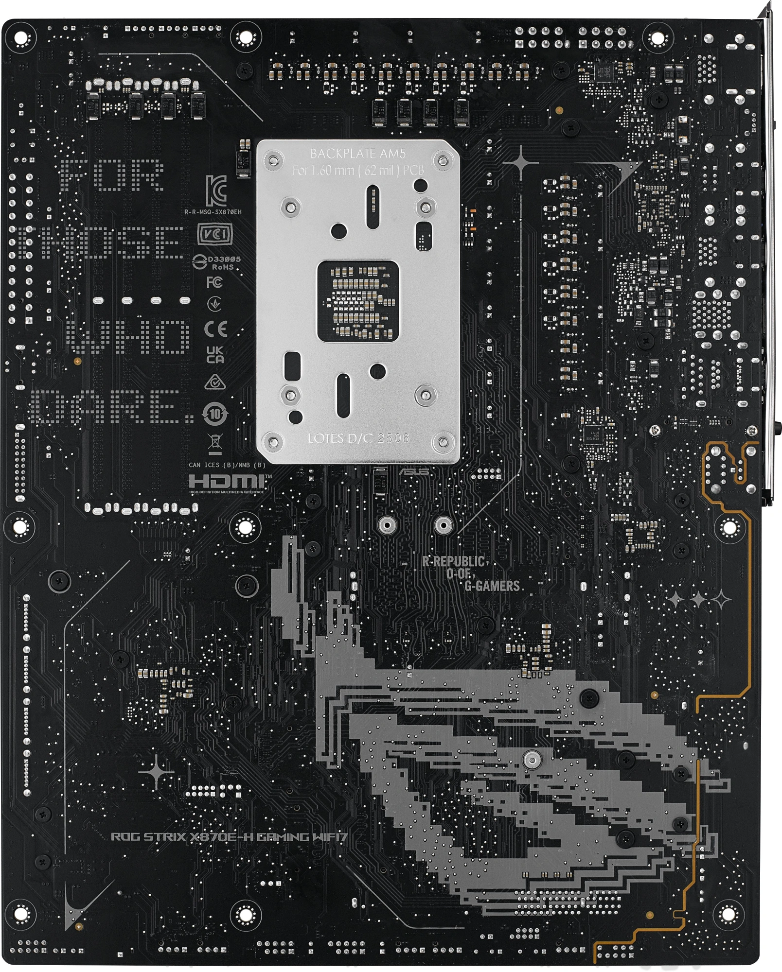 Материнская плата Asus ROG STRIX X870E-H GAMING WIFI7 Socket AM5 AMD X870E 4xDDR5 ATX AC`97 8ch(7.1) 5Gigabit RAID+HDMI
