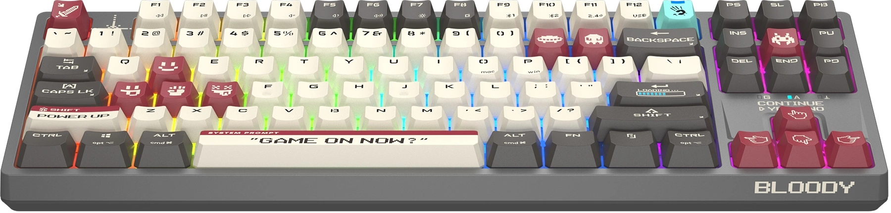 Клавиатура A4Tech WS87 механическая серый/красный USB беспроводная BT/Radio for gamer LED