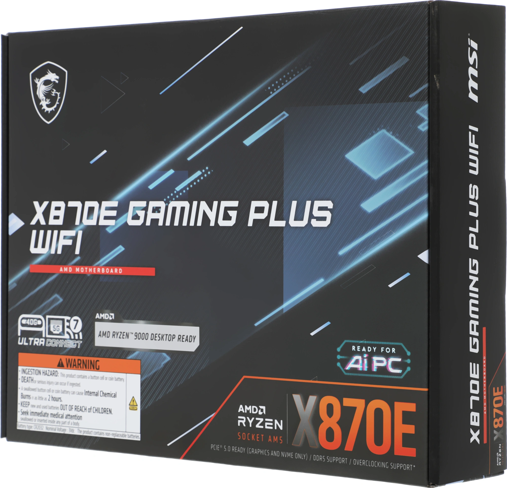 Материнская плата MSI X870E GAMING PLUS WIFI Socket AM5 AMD X870E ATX AC`97 8ch(7.1) 5Gigabit RAID+HDMI