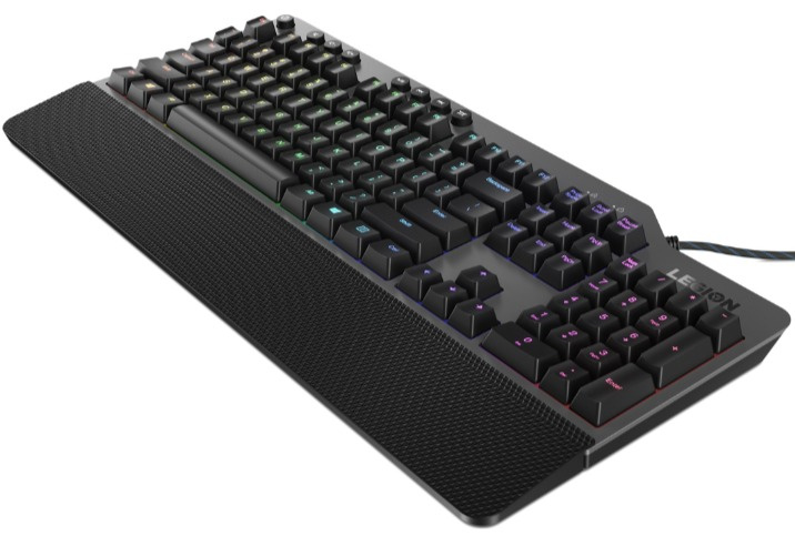 Клавиатура Lenovo K500 RGB механическая черный USB Multimedia for gamer LED (подставка для запястий) (GY40T26479) кабель 1.8м