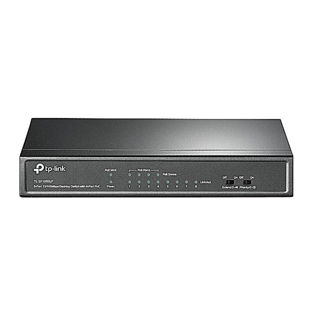 TL-SF1008LP - 8-портовый 10/100 Мбит/с настольный коммутатор с 4 портами PoE, бюджет PoE до 41 Вт