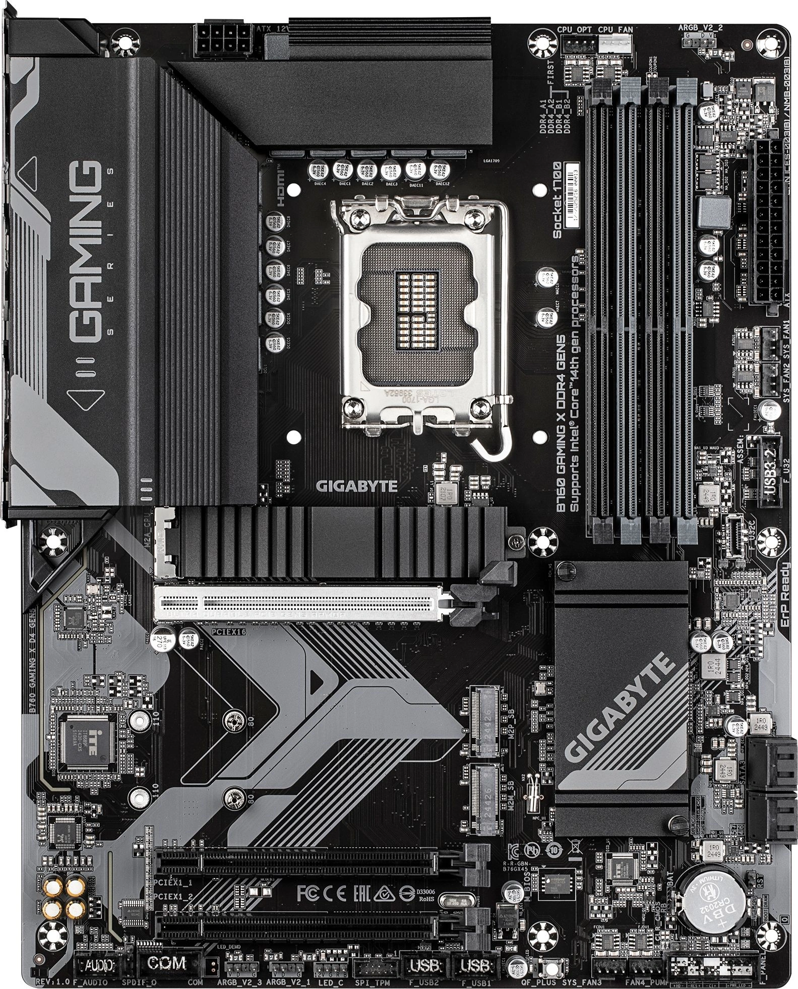 Материнская плата Gigabyte B760 GAMING X DDR4 GEN5 Soc-1700 Intel B760 4xDDR4 ATX AC`97 8ch(7.1) 2.5Gg RAID+HDMI+DP