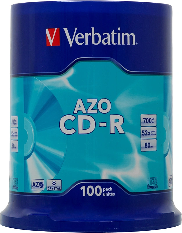 Диск CD-R Verbatim 700Mb 52x Cake Box (100шт) (43430)