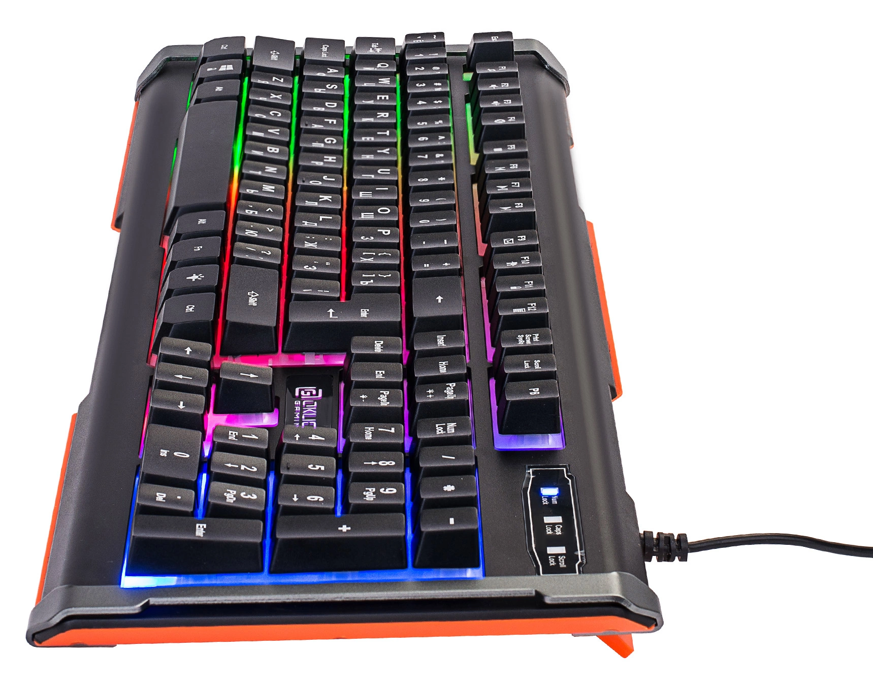 Клавиатура Оклик 710G BLACK DEATH черный/оранжевый USB Multimedia for gamer LED (476393)