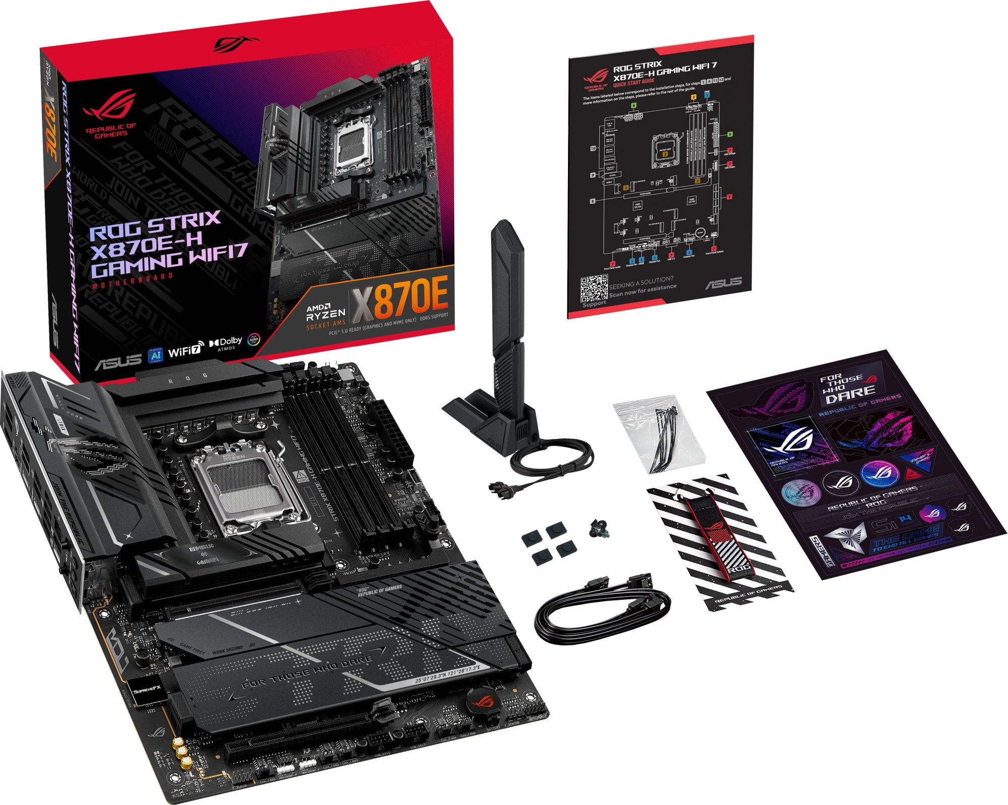 Материнская плата Asus ROG STRIX X870E-H GAMING WIFI7 Socket AM5 AMD X870E 4xDDR5 ATX AC`97 8ch(7.1) 5Gigabit RAID+HDMI