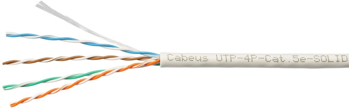 Кабель информационный Cabeus UTP-4P-Cat.5e-SOLID-GY кат.5E U/UTP 4 пары LSZH внутренний 305м серый