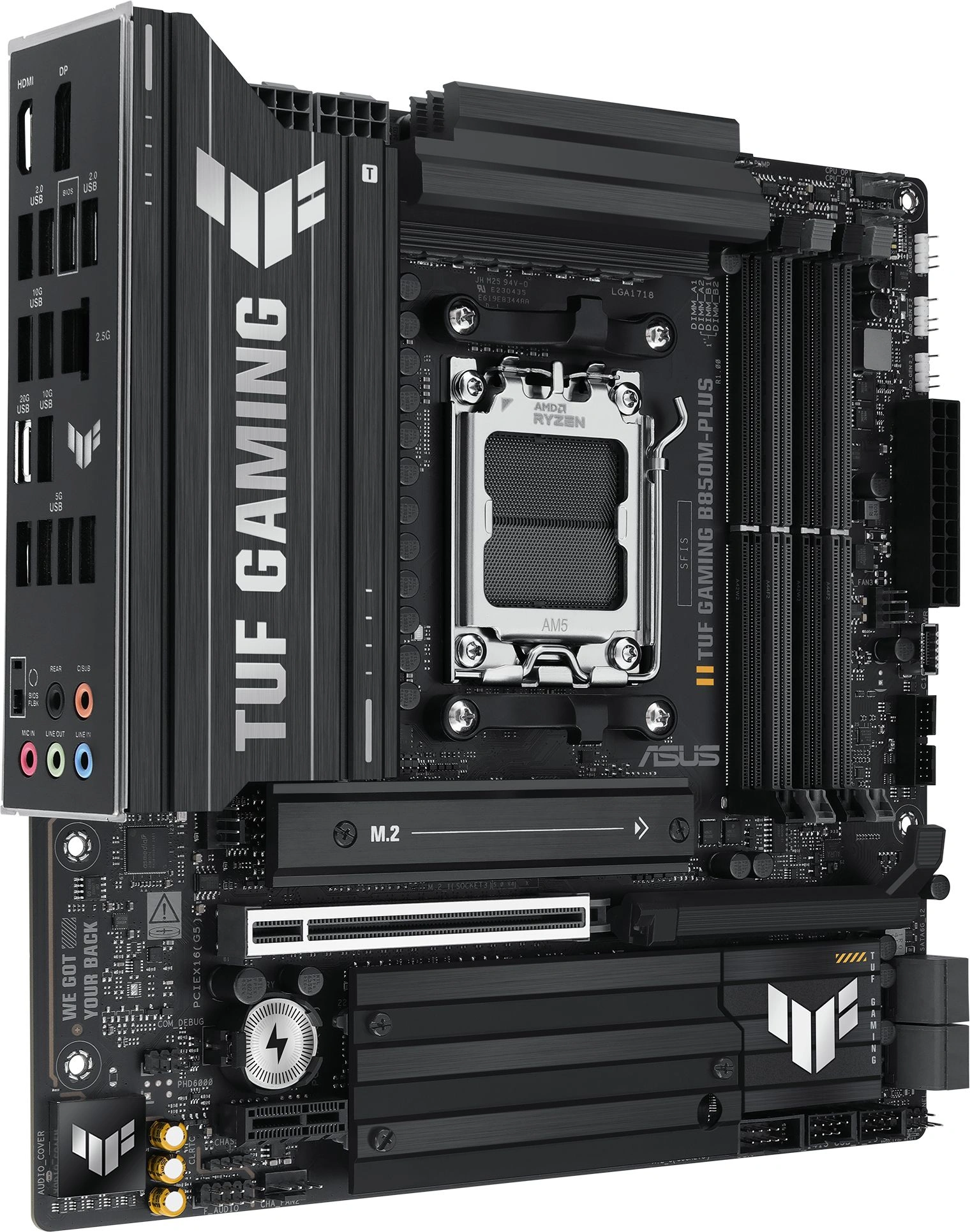 Материнская плата Asus TUF GAMING B850M-PLUS Socket AM5 AMD B850 4xDDR5 mATX AC`97 8ch(7.1) 2.5Gg RAID+HDMI+DP