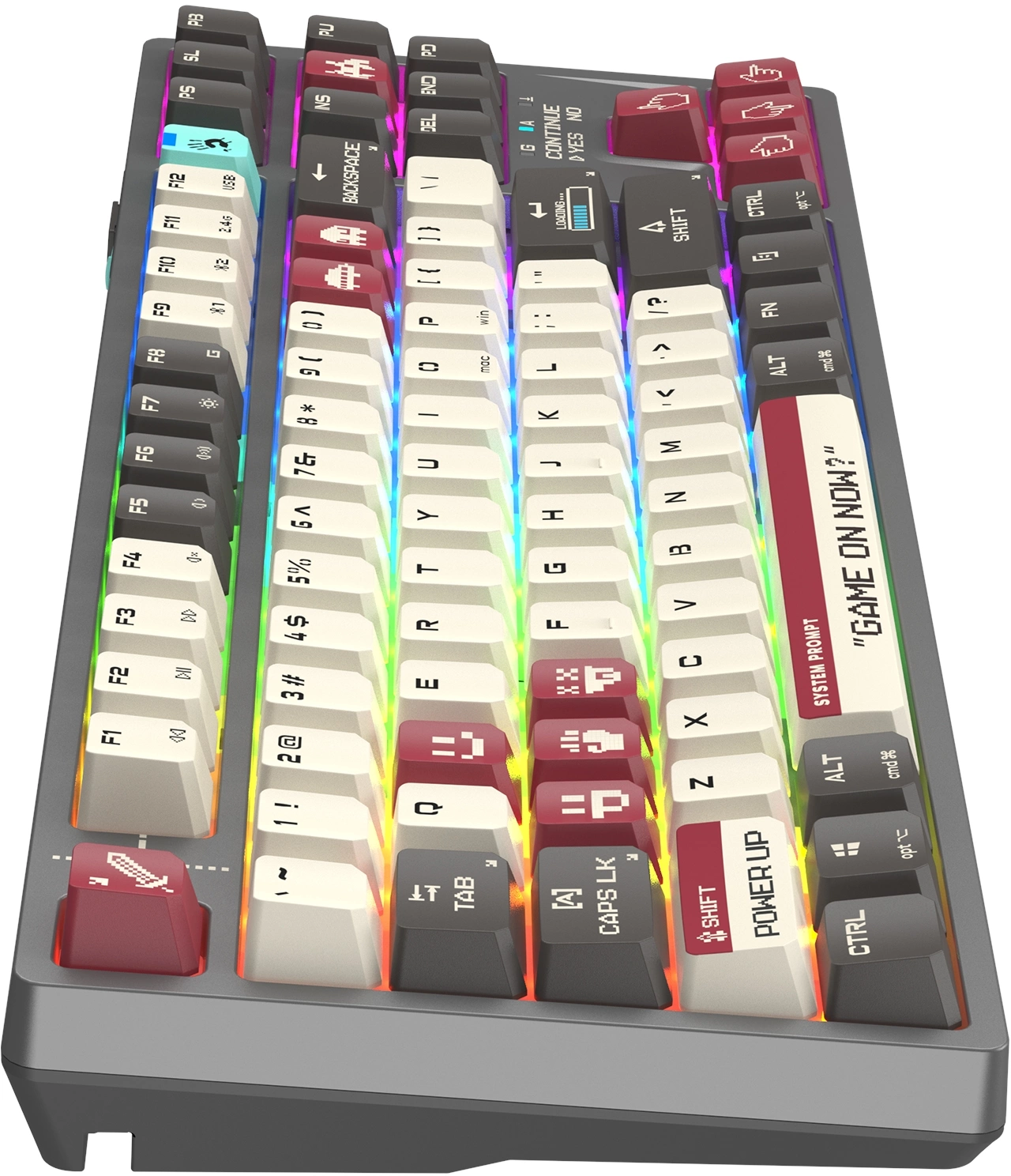 Клавиатура A4Tech WS87 механическая серый/красный USB беспроводная BT/Radio for gamer LED