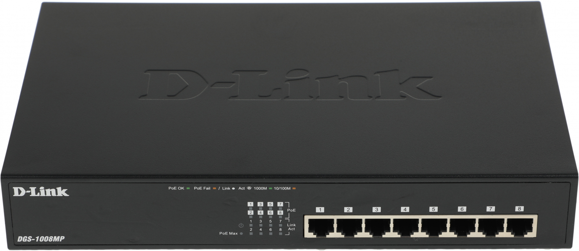 Коммутатор D-Link DGS-1008MP/B1A (L2) 8x1Гбит/с 8PoE 8PoE+ 125W неуправляемый