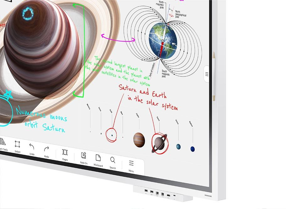 Панель Samsung 65" WM65B Flip Chart Pro белый LED 8ms 16:9 HDMI M/M матовая 350cd 178гр/178гр 3840x2160 4K USB 39.7кг