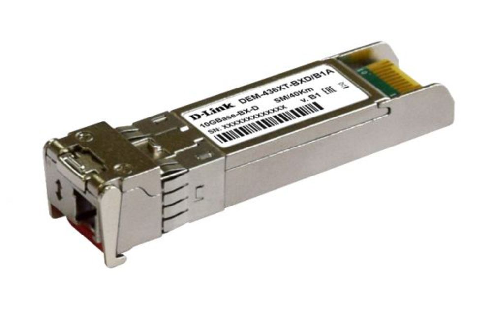 436XT-BXD/20KM/B2A PROJ WDM трансивер D-Link SFP+ с 1 портом 10GBase-BX-D (Tx:1330 нм, Rx:1270 нм) для одномодового оптического кабеля (до 20 км)