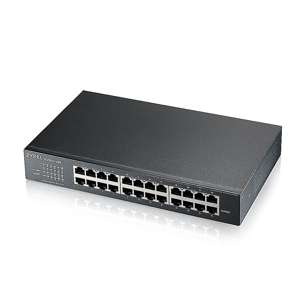 GS1915-24E - Гибридный Smart L2 коммутатор Zyxel NebulaFlex GS1915-24E, rack 19", 24xGE, бесшумный (без вентилятора), автономное/облачное управление