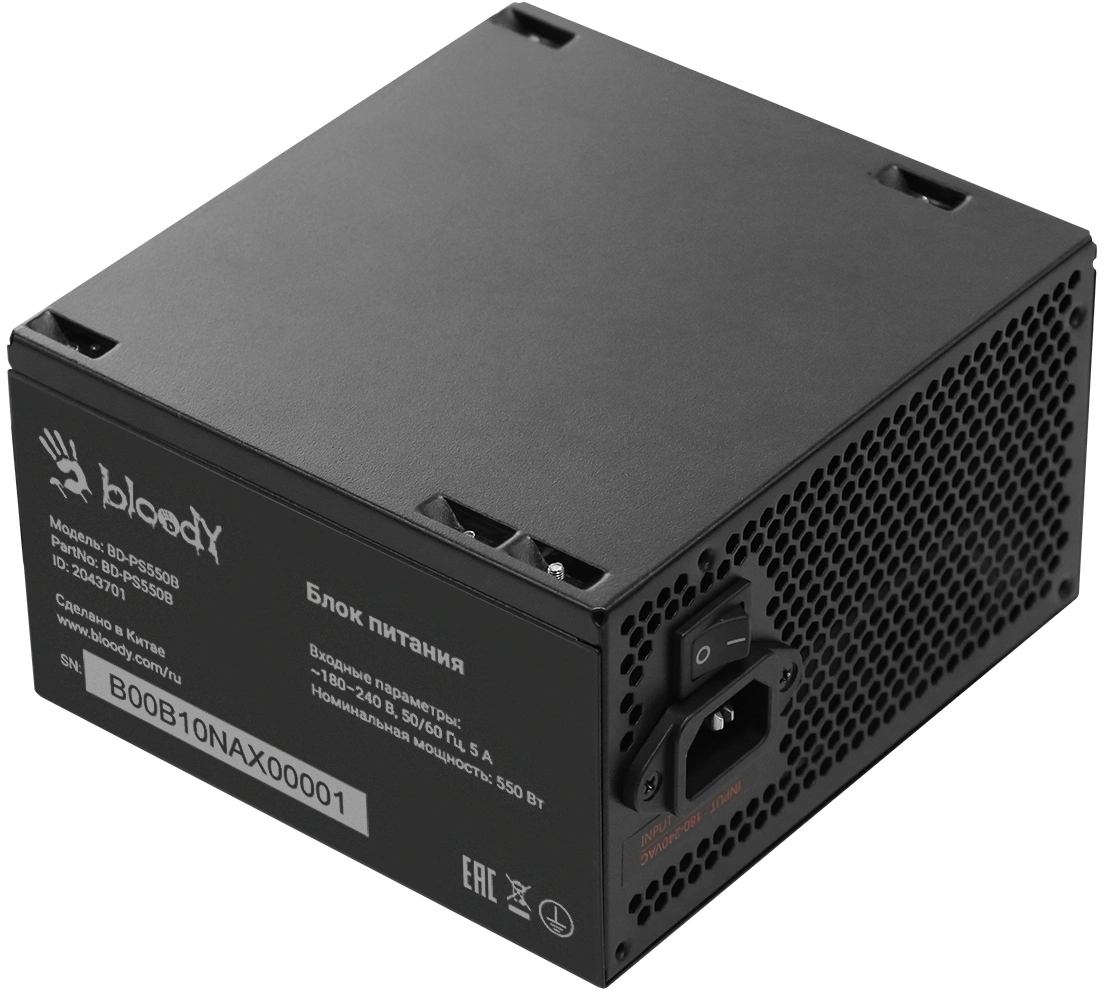 Блок питания Bloody ATX 550W BD-PS550B 80+ bronze (20+4pin) APFC 120mm fan 6xSATA RTL