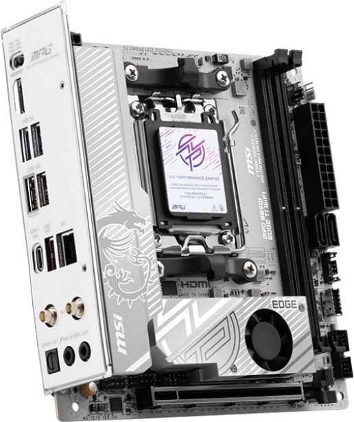 Материнская плата MSI MPG B850I EDGE TI WIFI Socket AM5 AMD B850 2xDDR5 mini-ITX AC`97 8ch(7.1) 5Gigabit RAID+HDMI