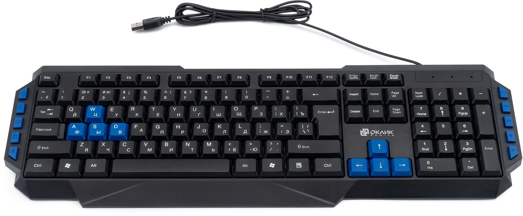 Клавиатура Оклик 750G FROST WAR черный/черный USB Multimedia for gamer (337452)