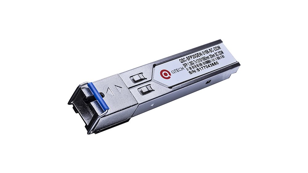 QSC-SFP20GEW-3155-SC-DDM WDM SFP модуль QTECH, 20км, 1,25Гбит/с, Tx=1310/Rx=1550нм, SC, FP, SM, DDM