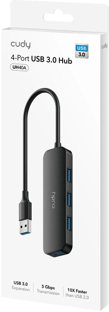 Разветвитель USB 3.0 Cudy UH40A 4порт. черный