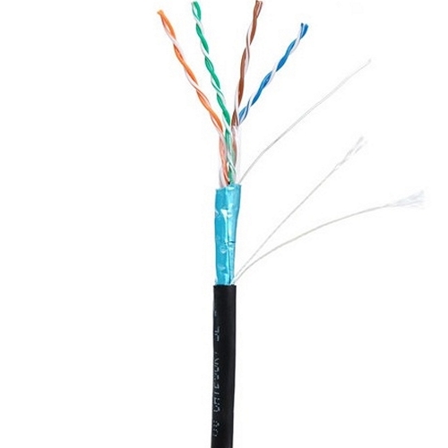 EC-UF004-5E-PE-BK - Кабель NETLAN F/UTP 4 пары, Кат.5e (Класс D), 100МГц, одножильный, BC (чистая медь), внешний, PE до -40C, черный, 305м