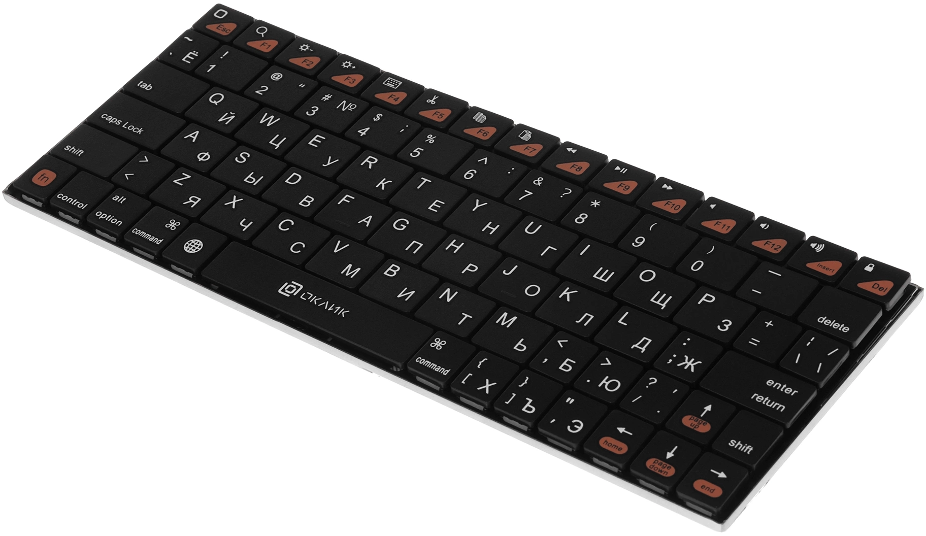 Клавиатура Оклик 840S черный USB беспроводная BT slim (754787)