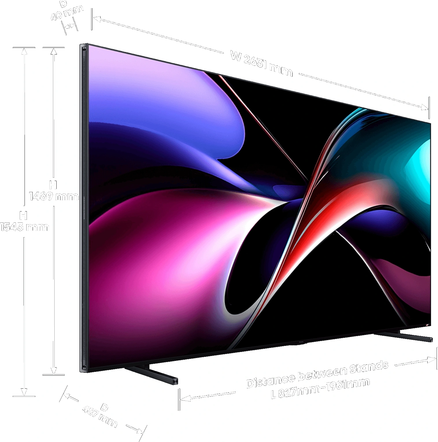 Телевизор QLED Hisense 116" 116UXQ угольно-серый 4K Ultra HD 120Hz MEMC DVB-T DVB-T2 DVB-C DVB-S DVB-S2 USB WiFi Smart TV