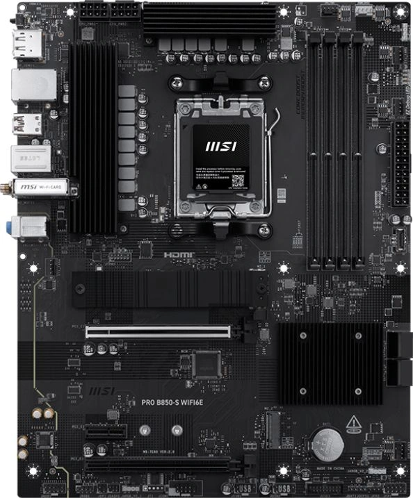Материнская плата MSI PRO B850-S WIFI6E Socket AM5 AMD B850 4xDDR5 ATX AC`97 8ch(7.1) 2.5Gg RAID+HDMI+DP