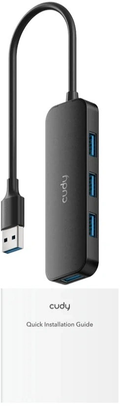 Разветвитель USB 3.0 Cudy UH40A 4порт. черный