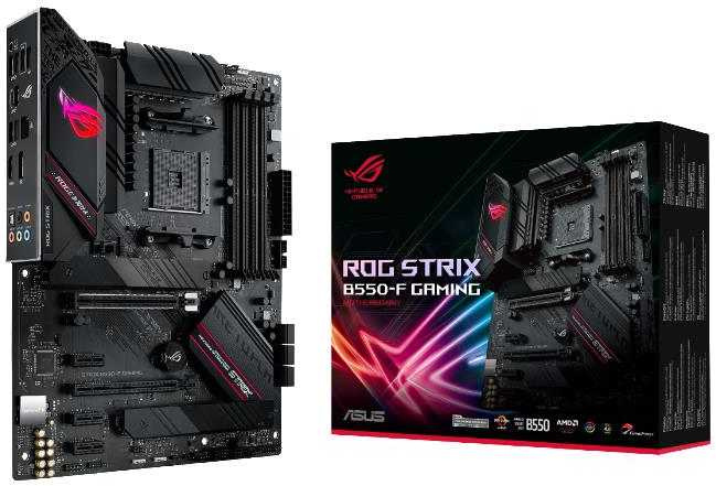 Материнская плата Asus ROG STRIX B550-F GAMING Soc-AM4 AMD B550 4xDDR4 ATX AC`97 8ch(7.1) 2.5Gg RAID+HDMI+DP
