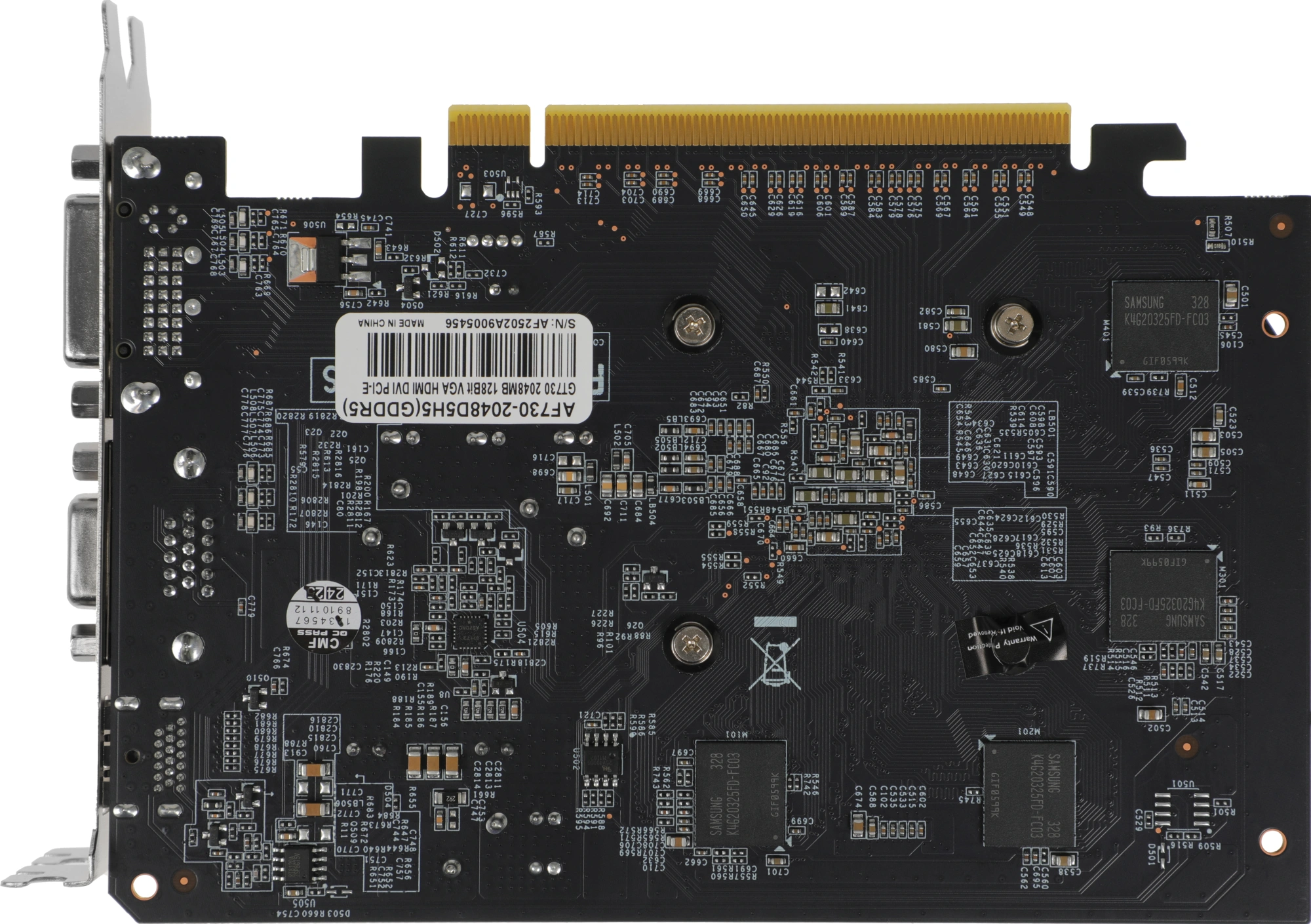 Видеокарта Afox PCI-E 2.0 AF730-2048D5H5 NVIDIA GeForce GT 730 2Gb 128bit GDDR5 700/3200 HDMIx1 CRTx1 HDCP Ret