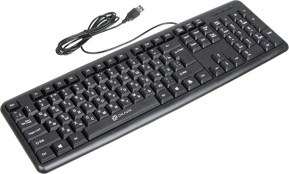 Клавиатура Оклик 180V2 черный USB (1185956)