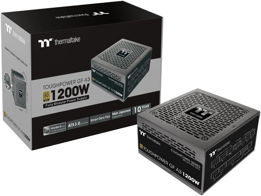 Блок питания Thermaltake ATX 1200W Toughpower GF A3 Gen.5 80+ gold 24pin APFC 120mm fan 12xSATA Cab Manag RTL