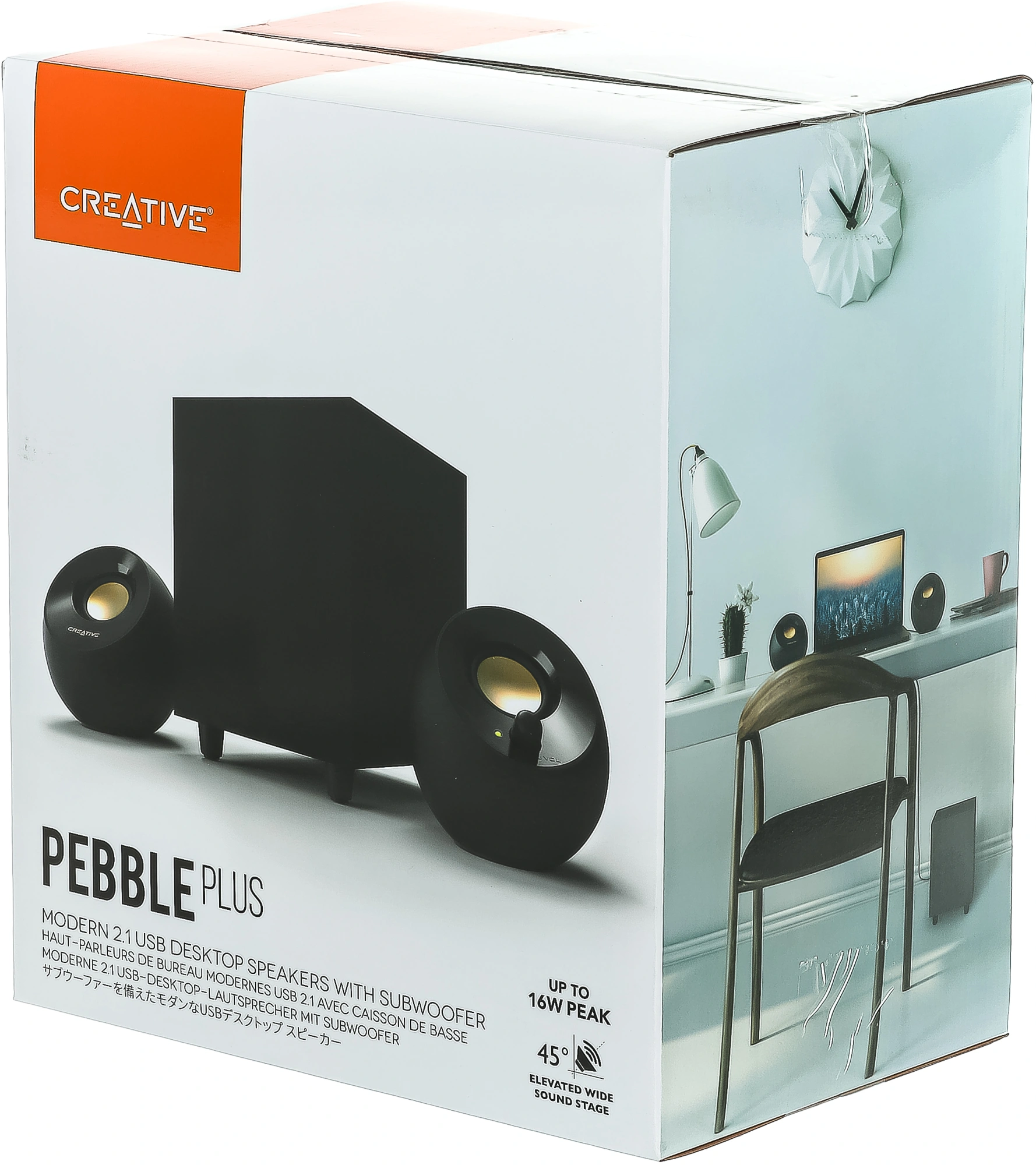 Колонки Creative PEBBLE PLUS 2.1 черный 8Вт