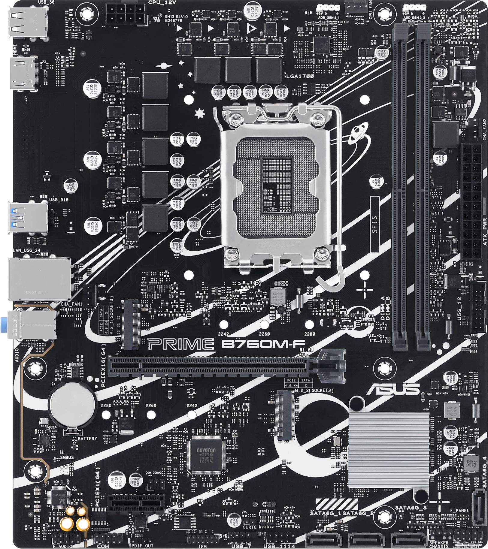 Материнская плата Asus PRIME B760M-F Soc-1700 Intel B760 2xDDR5 mATX AC`97 8ch(7.1) GbLAN RAID+HDMI