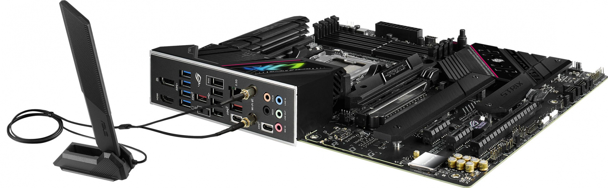 Материнская плата Asus ROG STRIX B650E-F GAMING WIFI Socket AM5 AMD B650 4xDDR5 ATX AC`97 8ch(7.1) 2.5Gg RAID+HDMI+DP