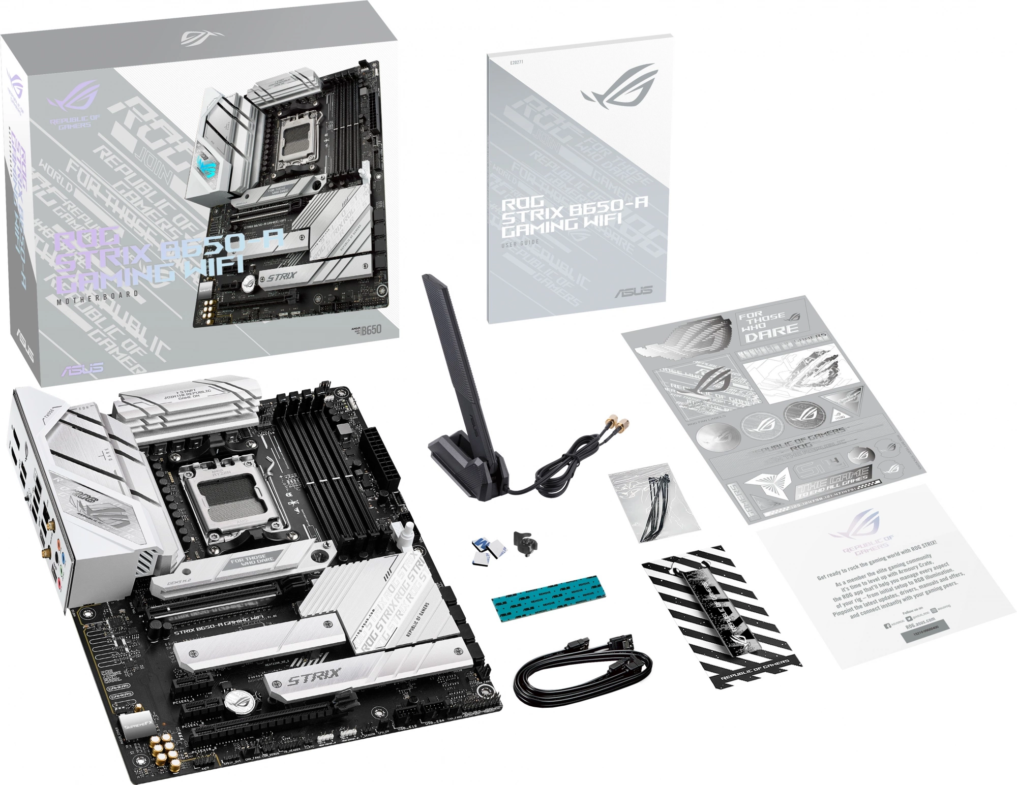 Материнская плата Asus ROG STRIX B650-A GAMING WIFI Socket AM5 AMD B650 4xDDR5 ATX AC`97 8ch(7.1) 2.5Gg RAID+HDMI+DP