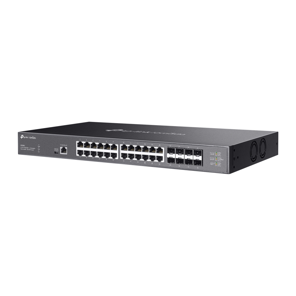 SX3832 - Omada 24-портовый 10G управляемый коммутатор L2+ c 8 слотами 10G SFP+. Порты: 24 х порта 10 Гбит/с RJ45, 8 х слотов 10G SFP+, консольный порт RJ45/USB Type-C, TP-link